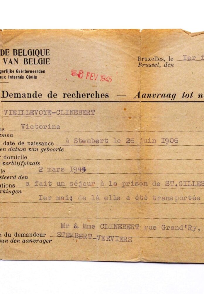 Archiv des Kriegsopferdiensts, Personalakte Victorine Clénebert, d061036. Photo: Philippe Beck